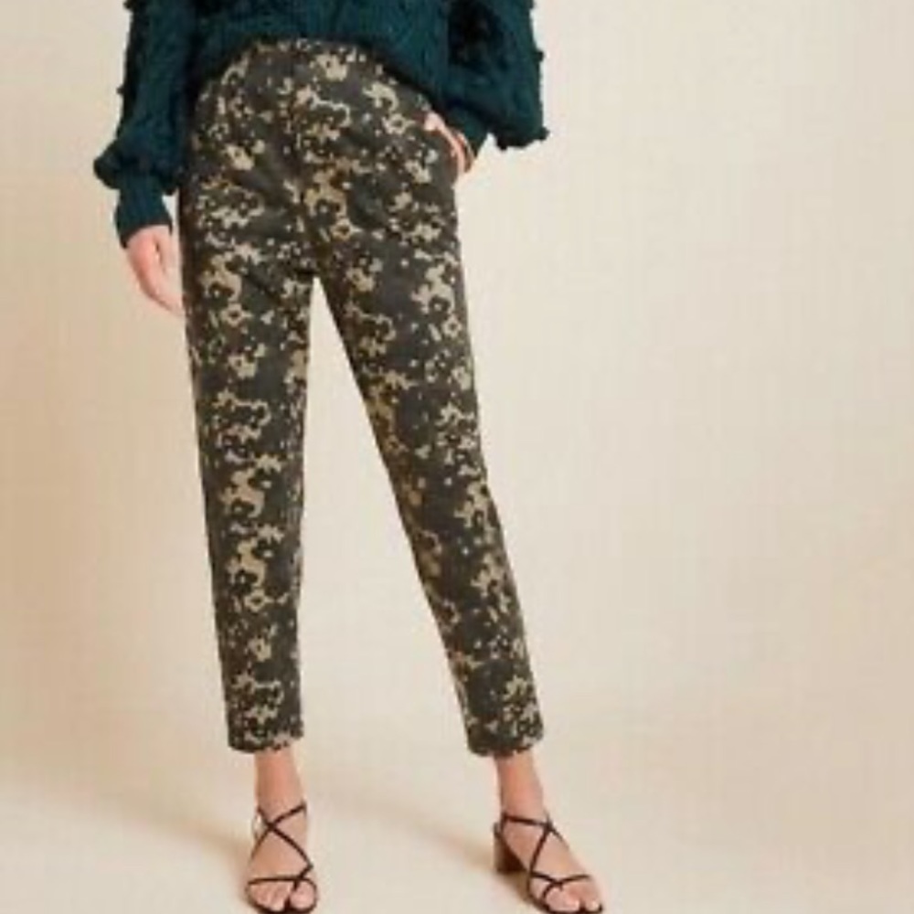 Anthropologie high waisted paper bag pants